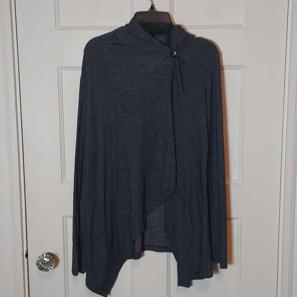 Beyond Yoga Cloud Drape Wrap Cardigan Black Gray Small